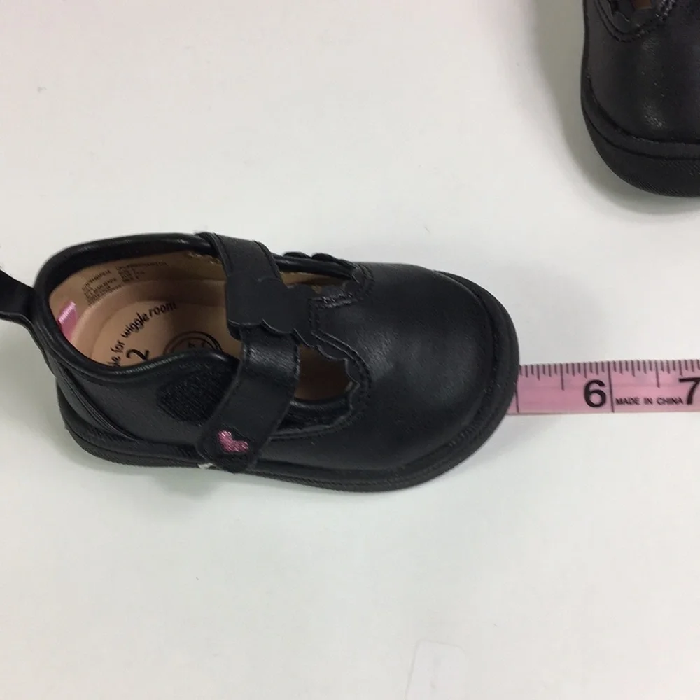 Baby Shoes‎ Size 2 Wonder Nation Girls Black Pink Heart